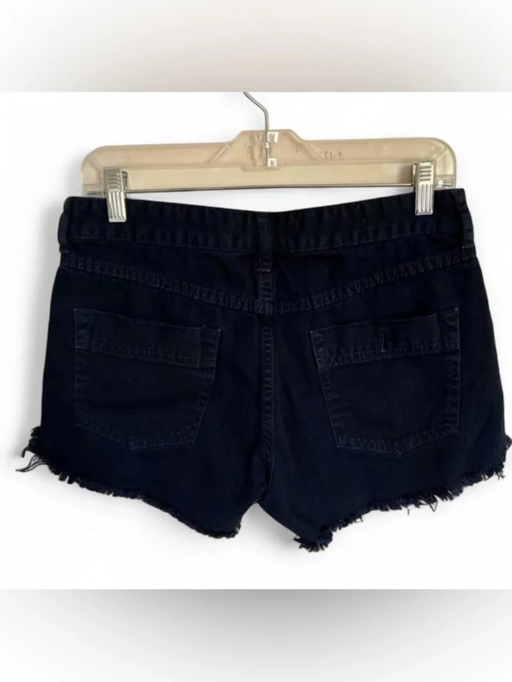 Free People Blue-Black Mid-rise Cut off Denim Jean Shorts size 27